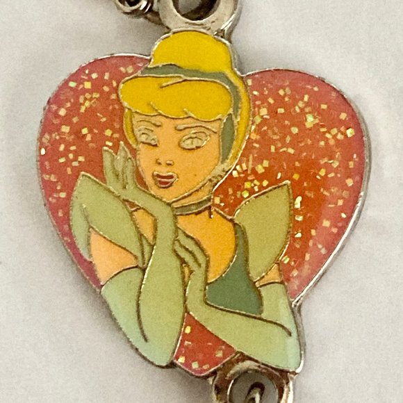 Vintage Disney Princess Cinderella Slipper Charm Clip On Bracelet Zipper Pull - Picture 3 of 10